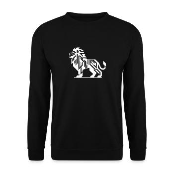 Geometric lion with elegant mane - Unisex Sweatshirt - black - Front - Alina (178cm) & Michal (187cm)