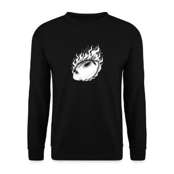 Blatant throwing football in flames and fire - Unisex Sweatshirt - black - Front - Alina (178cm) & Michal (187cm)