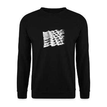 Vintage USA Flag Tattoo Style - Unisex Sweatshirt - black - Front - Alina (178cm) & Michal (187cm)