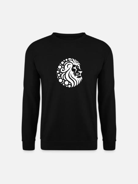 Stolzer Löwenkopf mit wilder Mähne - Unisex Pullover - Schwarz