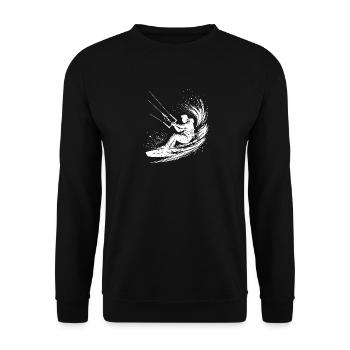 Sport Kite Surfer Without Kite Splash Sea Water - Unisex Sweatshirt - black - Front - Alina (178cm) & Michal (187cm)