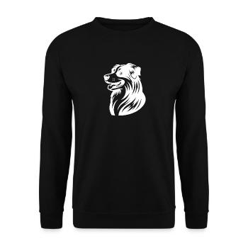Cuddly Australian Shepherd Dog Four-legged Friend - Unisex Sweatshirt - black - Front - Alina (178cm) & Michal (187cm)