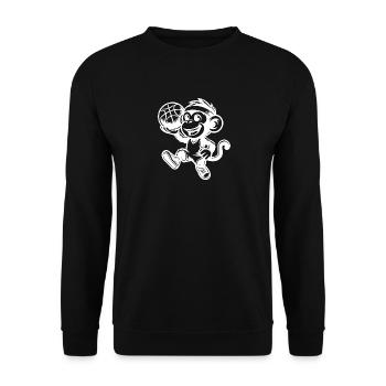 Little kids monkey with basketball - Unisex Sweatshirt - black - Front - Alina (178cm) & Michal (187cm)