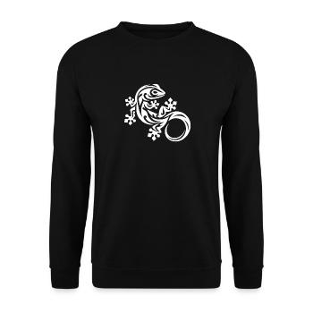 Gecko dans le style de tatouage tribal - Sweat-shirt Unisexe - noir - Devant - Alina (178cm) & Michal (187cm)
