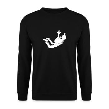 Fallschirmsport Hobby Mann Fallschirmsprung Flug - Unisex Pullover - Schwarz - Vorne - Alina (178cm) & Michal (187cm)