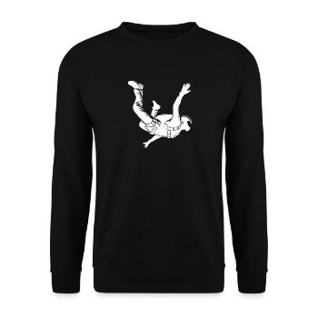 Professional Parachutist Paratrooper Jump - Unisex Sweatshirt - black - Front - Alina (178cm) & Michal (187cm)