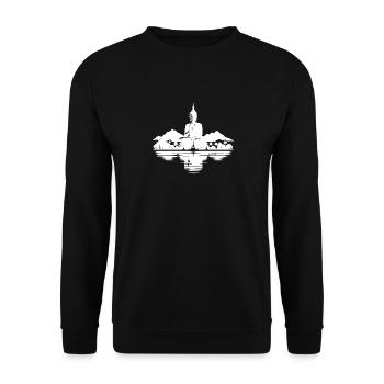 Paysage du temple bouddhiste de Thaïlande - Sweat-shirt Unisexe - noir - Devant - Alina (178cm) & Michal (187cm)