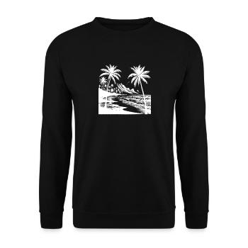 Côte de l’île Palmiers Plage et mer - Sweat-shirt Unisexe - noir - Devant - Alina (178cm) & Michal (187cm)