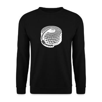 Braided Rope Rolled Maritime Rope Design - Unisex Sweatshirt - black - Front - Alina (178cm) & Michal (187cm)