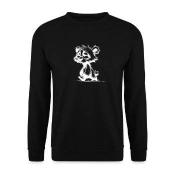 Fuzzy sleeping tired bear sketch - Unisex Sweatshirt - black - Front - Alina (178cm) & Michal (187cm)