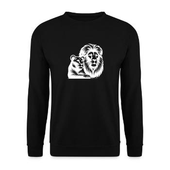 Portrait de style tête de lion et de lionne - Sweat-shirt Unisexe - noir - Devant - Alina (178cm) & Michal (187cm)