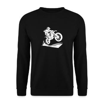 Motorsport Enduro Jumping Terrain Machine - Unisex Sweatshirt - black - Front - Alina (178cm) & Michal (187cm)