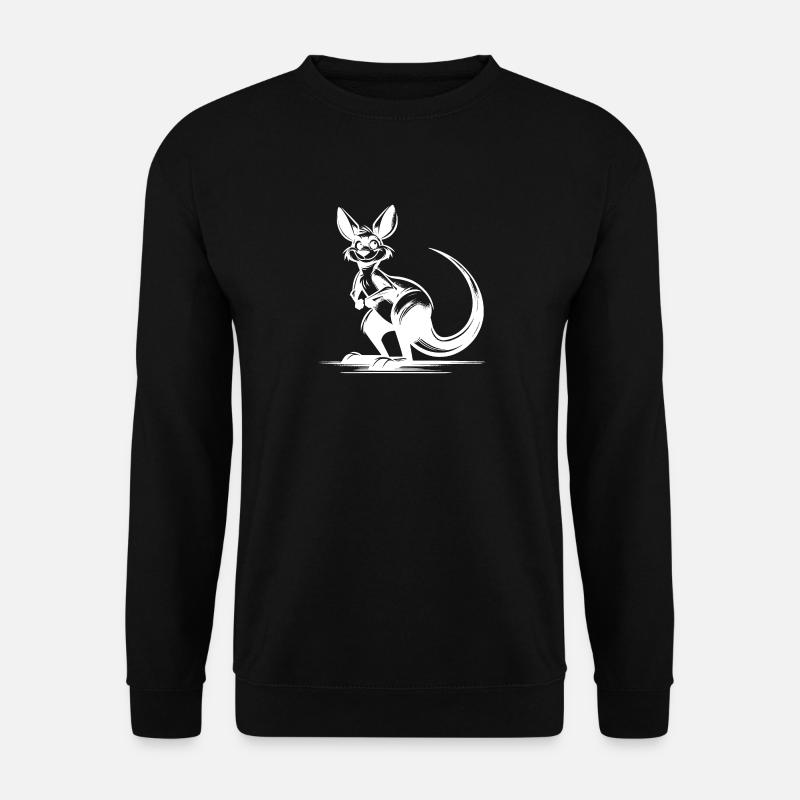 Lächelndes australisches Känguru - Unisex Pullover - Schwarz