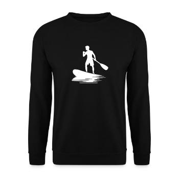 Stand Up Paddling paddling technique on the water - Unisex Sweatshirt - black - Front - Alina (178cm) & Michal (187cm)