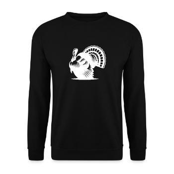 Gros dindon gras sauvage avec dessin d’ailes - Sweat-shirt Unisexe - noir - Devant - Alina (178cm) & Michal (187cm)