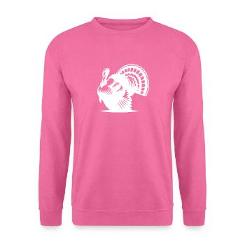 Wilder großer dicker Truthahn mit Flügel Zeichnung - Unisex Pullover - Pink - Vorne