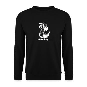 Little Cute Parrot Kids Pencil Drawing - Unisex Sweatshirt - black - Front - Alina (178cm) & Michal (187cm)