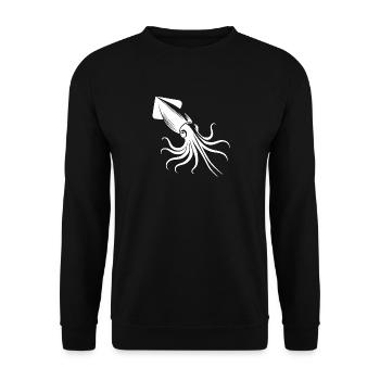 Cuddly Giant Arrow Squid Tattoo Diver Style - Unisex Sweatshirt - black - Front - Alina (178cm) & Michal (187cm)