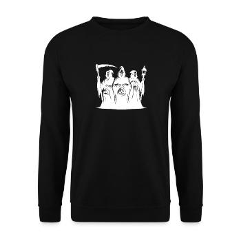 Effrayant Faucheuse Halloween Fête de la citrouille - Sweat-shirt Unisexe - noir - Devant - Alina (178cm) & Michal (187cm)