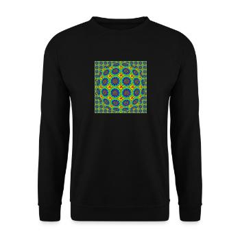 FRACTAL FLOWER ABSTRACT RAINBOW - COLORED OP ART - Unisex Sweatshirt - black - Front - Alina (178cm) & Michal (187cm)