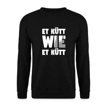 ET KÜTT WIE ET KÜTT - Echt kölsche Sprüche - Unisex Pullover - Schwarz - Vorne - Alina (178cm) & Michal (187cm)