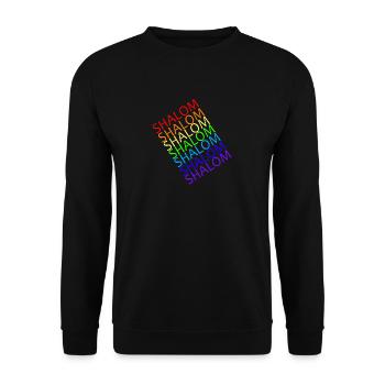 SHALOM Diagonale Arc En Ciel - Paix - Sweat-shirt Unisexe - noir - Devant - Alina (178cm) & Michal (187cm)