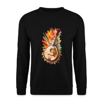 Bouzouki Instrument Gift - Unisex Sweatshirt - black - Front - Alina (178cm) & Michal (187cm)