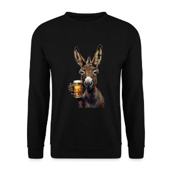 Esel - Unisex Pullover - Schwarz - Vorne - Alina (178cm) & Michal (187cm)