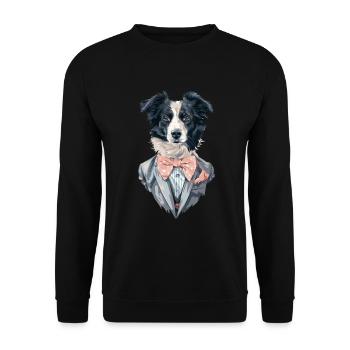 Border Collie - Unisex Pullover - Schwarz - Vorne - Alina (178cm) & Michal (187cm)