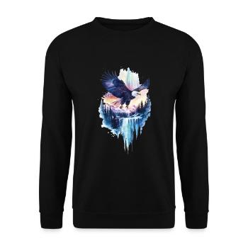 Adler - Unisex Pullover - Schwarz - Vorne - Alina (178cm) & Michal (187cm)