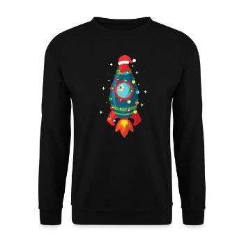Idée de cadeau de vacances de Noël cool fusée spatiale - Sweat-shirt Unisexe - noir - Devant - Alina (178cm) & Michal (187cm)
