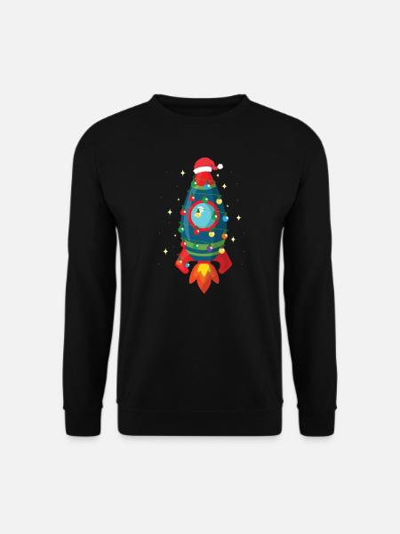 Christmas Space Rocket Cool Xmas Holiday Gift Idea - Unisex Sweatshirt - black