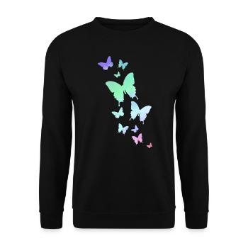 Papillon Papillon Animal Couleur colorée - Sweat-shirt Unisexe - noir - Devant - Alina (178cm) & Michal (187cm)