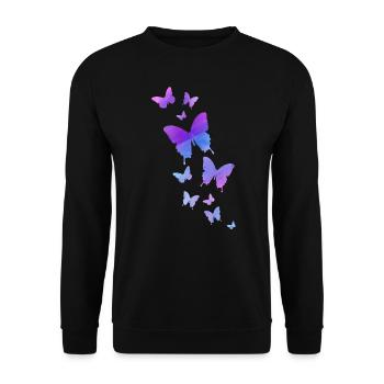 Papillon Papillon Animal Couleur colorée - Sweat-shirt Unisexe - noir - Devant - Alina (178cm) & Michal (187cm)