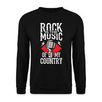 Le rock est la musique de mon pays - Sweat-shirt Unisexe - noir - Devant - Alina (178cm) & Michal (187cm)