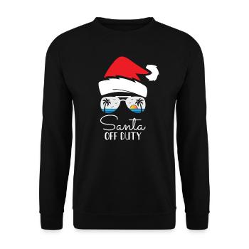 Funny Santa Off Duty Merry Christmas - Unisex Sweatshirt - black - Front - Alina (178cm) & Michal (187cm)