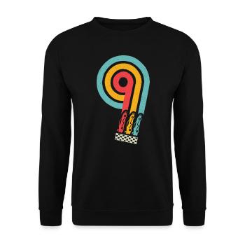 9ème anniversaire voiture de course 9 ans voiture de course - Sweat-shirt Unisexe - noir - Devant - Alina (178cm) & Michal (187cm)