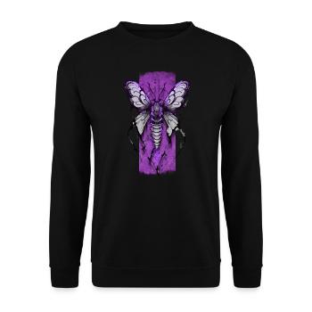 Enchanting Nocturne: Mystical Moth - Unisex Sweatshirt - black - Front - Alina (178cm) & Michal (187cm)