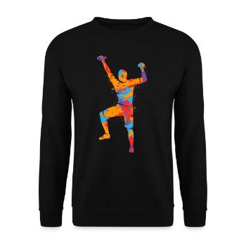 Escalade de montagnes Grimpeurs colorés Bloc - Sweat-shirt Unisexe - noir - Devant - Alina (178cm) & Michal (187cm)