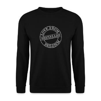LOVE FROM BRUSSELS - Unisex Sweatshirt - black - Front - Alina (178cm) & Michal (187cm)