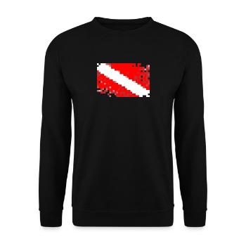 SCUBA DIVE FLAG / Diving / Tauchen / busseig / Diving - Unisex Sweatshirt - black - Front - Alina (178cm) & Michal (187cm)