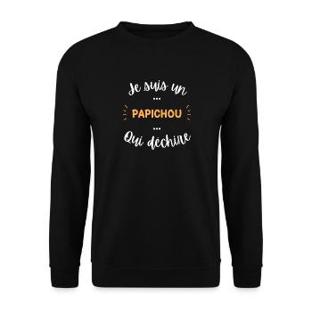 Je suis un papichou qui déchire - Sweat-shirt Unisexe - noir - Devant - Alina (178cm) & Michal (187cm)