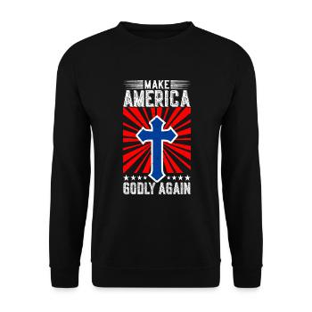 Rendre l’Amérique pieuse, aimer à nouveau la foi de Dieu - Sweat-shirt Unisexe - noir - Devant - Alina (178cm) & Michal (187cm)