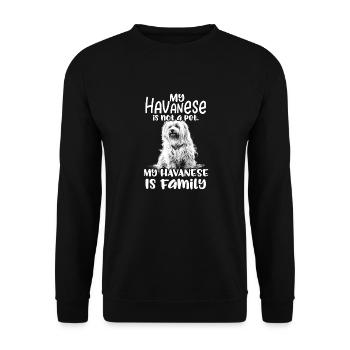Mon havanais n'est pas un animal de compagnie. Ma famille est havanais - Sweat-shirt Unisexe - noir - Devant - Alina (178cm) & Michal (187cm)