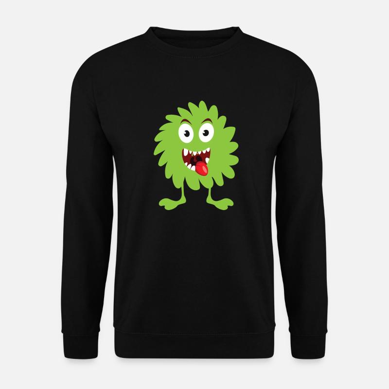 green fluffy monster - Unisex Pullover - Schwarz