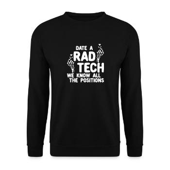 Date A Rad Tech Wir kennen alle Positionen - Unisex Pullover - Schwarz - Vorne - Alina (178cm) & Michal (187cm)