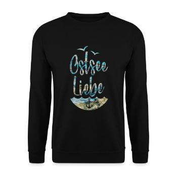 OSTSEE LIEBE KIND HEIMAT - Unisex Pullover - Schwarz - Vorne - Alina (178cm) & Michal (187cm)