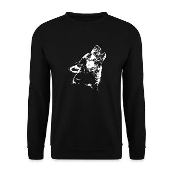 SIBERIAN HUSKY howling Wilsign's sled dog - Unisex Sweatshirt - black - Front - Alina (178cm) & Michal (187cm)