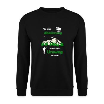 Wandern Spruch Geschenkidee - Unisex Pullover - Schwarz - Vorne - Alina (178cm) & Michal (187cm)
