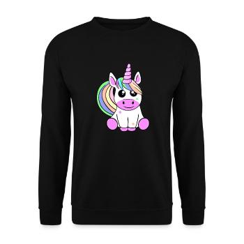 A cute unicorn. - Unisex Sweatshirt - black - Front - Alina (178cm) & Michal (187cm)